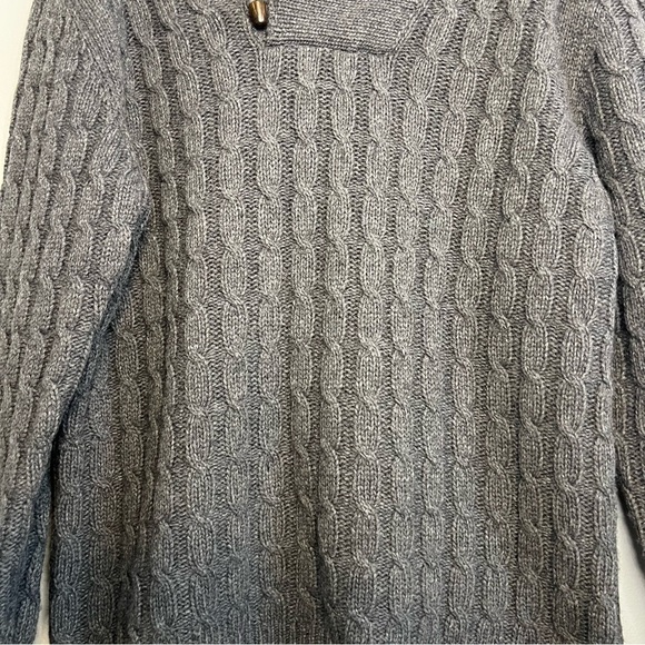 Brunella Gori Mens Lambswool Knit Collared Sweater Fisherman Gray Sz L Italy - Picture 2 of 11